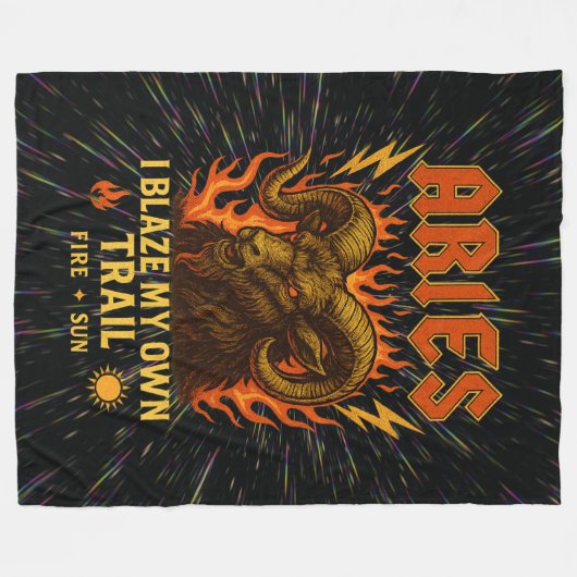 Aries Zodiac 80's Rock Band Geïnspireerd Astrologi Fleece Deken (Voorkant (Horizontaal))