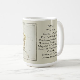 Aries Zodiac Antiek Astronomical Chart Koffiemok