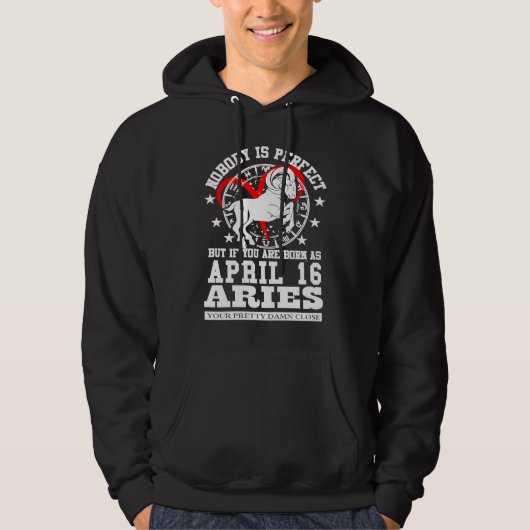 Aries Zodiac Astrology April 16 Women Men Birthday Hoodie (Voorkant)