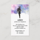 *~* ARIES Zodiac Astrology Readings Blue Pink Visitekaartje (Achterkant)