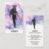 *~* ARIES Zodiac Astrology Readings Blue Pink Visitekaartje (Voorkant / Achterkant)