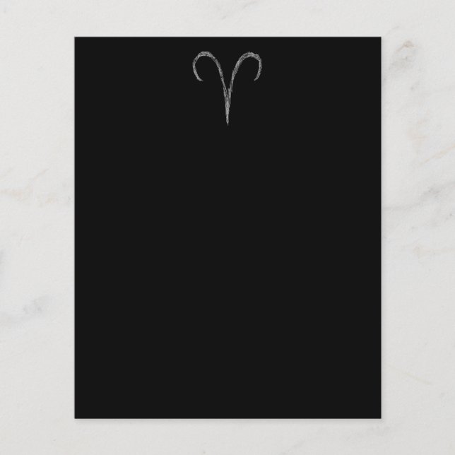 Aries. Zodiac Astrology Sign. Black. (Voorkant)