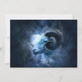 Aries Zodiac Astrology Sign Blue Ram Kaart (Voorkant)