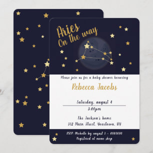 Aries zodiac Baby shower Invitation Kaart