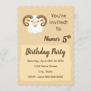 Aries zodiac Birthday Invitation Kaart