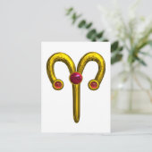 ARIES ZODIAC BIRTHDAY JEWEL BRIEFKAART (Staand voorkant)