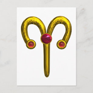ARIES ZODIAC BIRTHDAY JEWEL BRIEFKAART