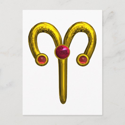 ARIES ZODIAC BIRTHDAY JEWEL BRIEFKAART (Voorkant)