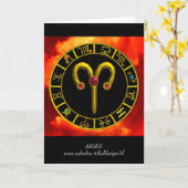 ARIES ZODIAC BIRTHDAY JEWEL KAART (Gele Bloem)