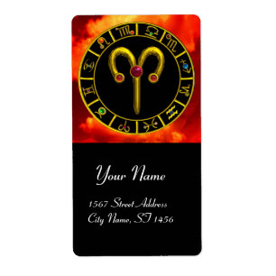 ARIES ZODIAC BIRTHDAY JEWEL Red Ruby Gold Etiket