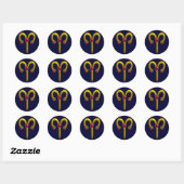 ARIES ZODIAC BIRTHDAY JEWEL RONDE STICKER (Vel)