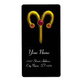 ARIES ZODIAC BIRTHDAY Red Ruby Etiket (Voorkant)