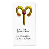 ARIES ZODIAC BIRTHDAY Red Ruby Etiket (Voorkant)