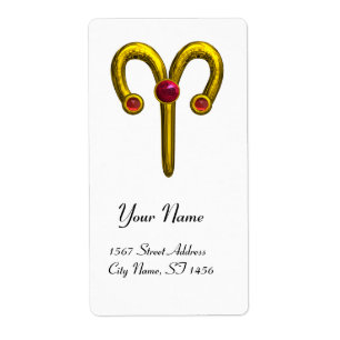 ARIES ZODIAC BIRTHDAY Red Ruby Etiket