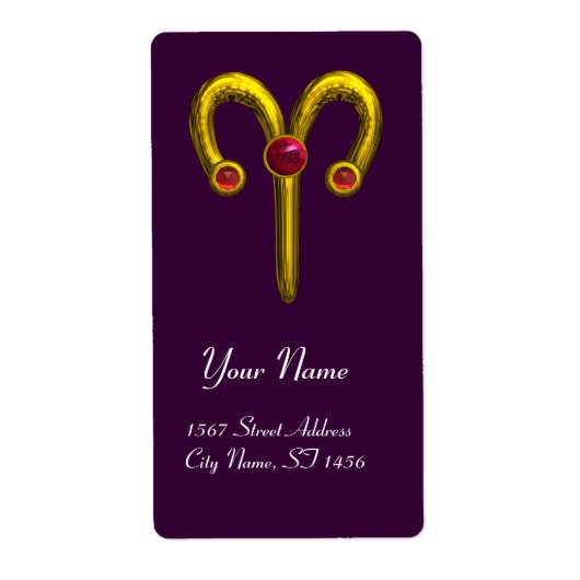 ARIES ZODIAC BIRTHDAY Red Ruby Etiket (Voorkant)