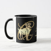 Aries ♈ Zodiac Birthday Sign/Black en Gold Mok (Links)