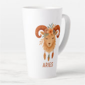Aries zodiac boho watercolor Latte Mug Mok (Rechterhoek)