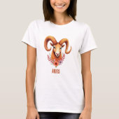 Aries zodiac boho watercolor T-Shirt (Voorkant)