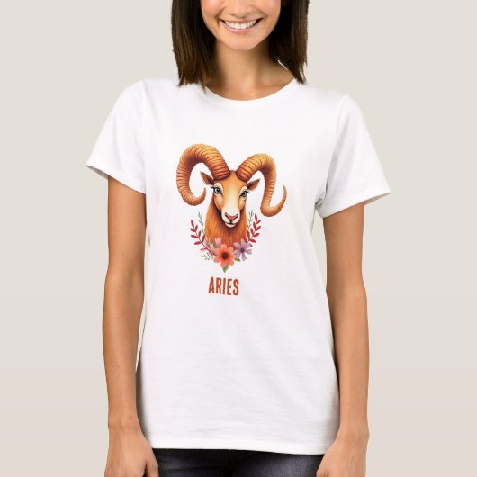 Aries zodiac boho watercolor T-Shirt (Voorkant)