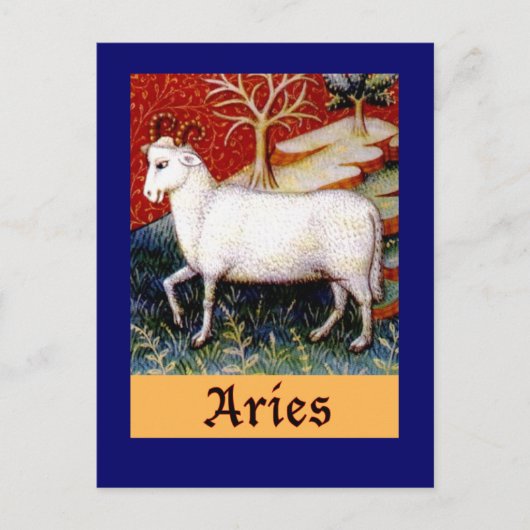 Aries Zodiac Briefkaart (Voorkant)