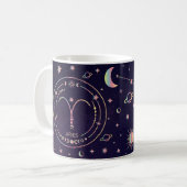 Aries zodiac constellatie leuke voedingsfeiten koffiemok (Voorkant links)