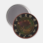 Aries zodiac constellation cirkel magnet (Voorkant / Achterkant)