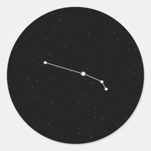 Aries Zodiac Constellation Modern Black & White Ronde Sticker