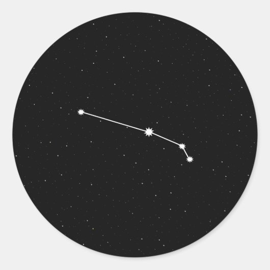 Aries Zodiac Constellation Modern Black & White Ronde Sticker (Voorkant)
