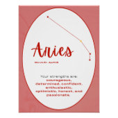 Aries Zodiac Constellation Sign Art Astrology Perfect Poster (Voorkant)