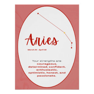 Aries Zodiac Constellation Sign Art Astrology Perfect Poster