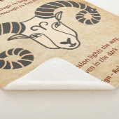 Aries Zodiac Design with Bold Aries Affirmations Sherpa Deken (3/4)