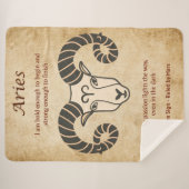 Aries Zodiac Design with Bold Aries Affirmations Sherpa Deken (Voorkant (horizontaal))