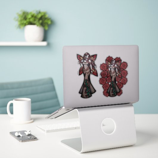 Aries Zodiac Fairy Goddess Astrology Fairies Sticker (Laptop op bureau)