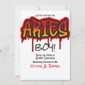ARIES Zodiac Fire Sign Red Baby shower Kaart (Voorkant)