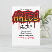 ARIES Zodiac Fire Sign Red Baby shower Kaart (Staand voorkant)