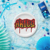 ARIES Zodiac Fire Sign Red Baby shower Papieren Bordje (Feest)