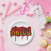 ARIES Zodiac Fire Sign Red Baby shower Papieren Bordje (Feest)