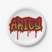 ARIES Zodiac Fire Sign Red Baby shower Papieren Bordje (Voorkant)