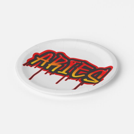 ARIES Zodiac Fire Sign Red Baby shower Papieren Bordje (Gekanteld)