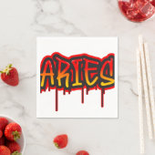 ARIES Zodiac Fire Sign Red Baby shower Servet (Insitu)