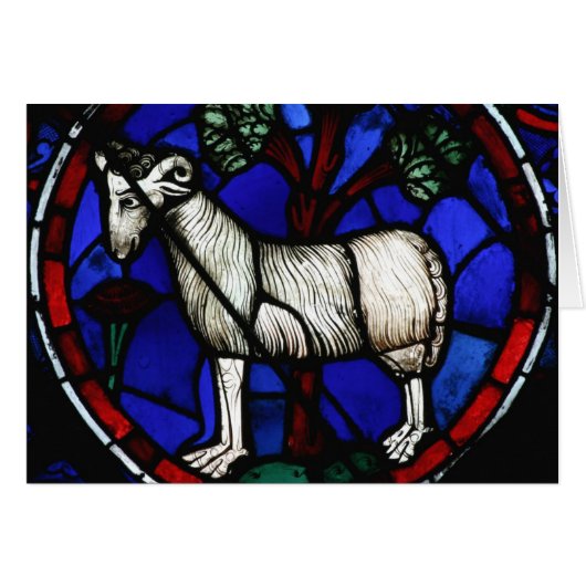 Aries Zodiac Glas in lood Notre-Dame de Paris GC (Voorkant Horizontaal)