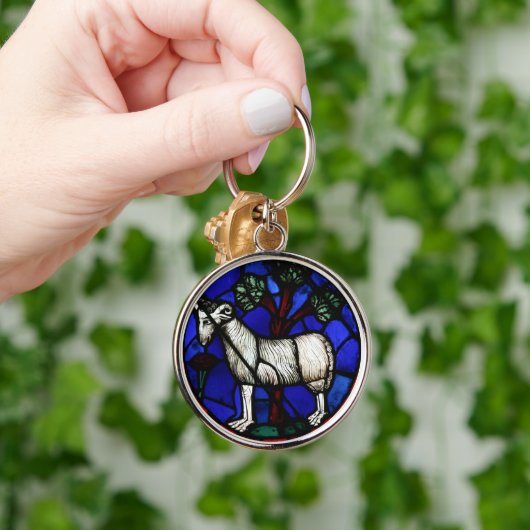 Aries Zodiac Glas in lood Notre-Dame de Paris Key Sleutelhanger (Hand)