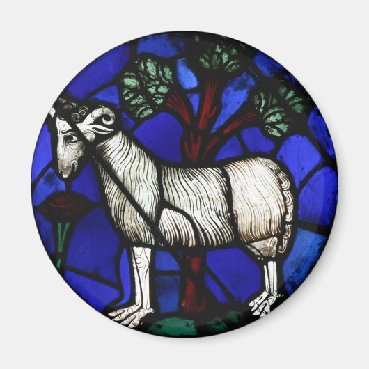 Aries Zodiac Glas in lood Notre-Dame de Paris Mag Magneet (Voorkant)