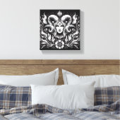 Aries Zodiac Goddess with Ram Horns – Mystical Canvas Afdruk (Insitu (Slaapkamer))