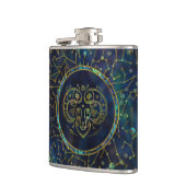 Aries Zodiac Gold Abalone op Constellation Heupfles (Links)