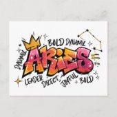 Aries Zodiac Graffiti Briefkaart (Voorkant)