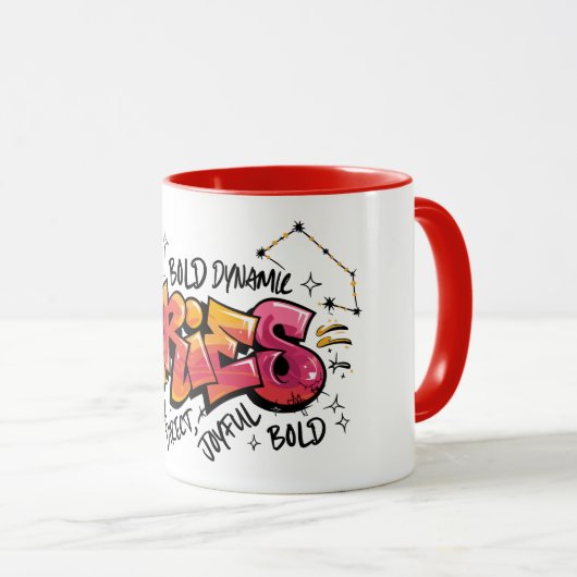 Aries Zodiac Graffiti  Mok (Voorkant rechts)