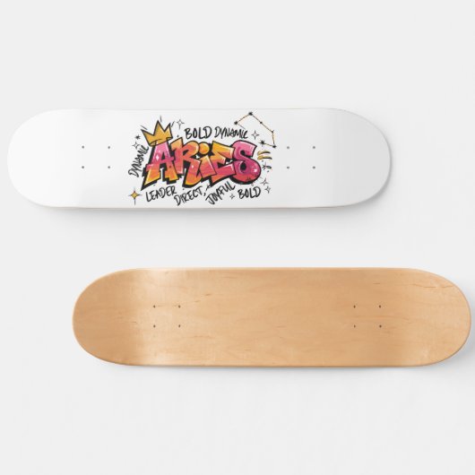 Aries Zodiac Graffiti  Persoonlijk Skateboard (Horizontaal)