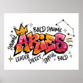 Aries Zodiac Graffiti  Poster (Voorkant)
