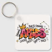 Aries Zodiac Graffiti Sleutelhanger (Voorkant)